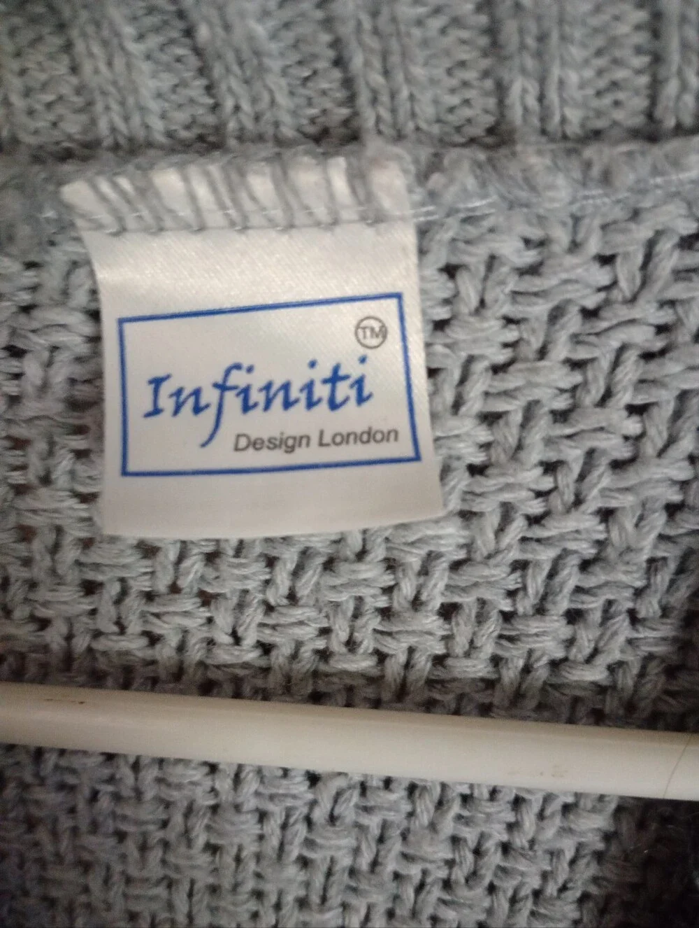 Infinity Raine Light Gray Cable Knit Button Cardigan - Picture 2 of 3